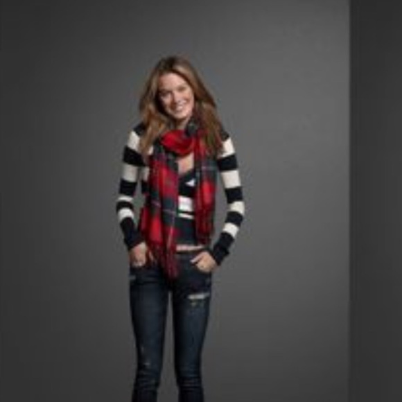 Abercrombie and Fitch navy striped sweater knit open cardigan winter spring boho - Picture 1 of 2